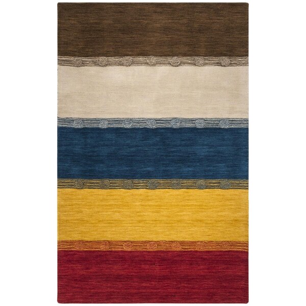 Safavieh 5 x 8 ft. Himalaya Contemporary Wool Medium Rectangular Area Rug Beige & Multicolor HIM591B-5 - main